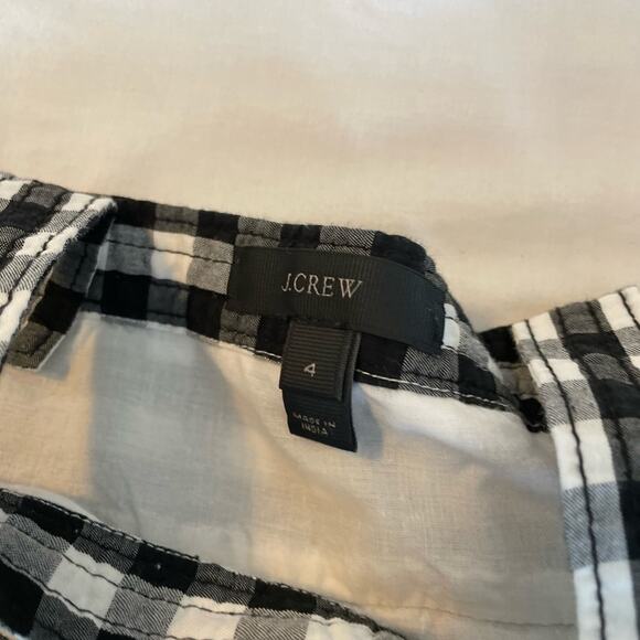 J Crew black/white checkered dress embroidered hem. Size 4. Cottagecore - Picture 5 of 5
